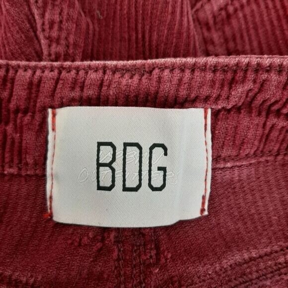 BDG Urban Outfitters High-Rise Mom Corduroy Pants Burgundy Red Sz 26 - Picture 8 of 10